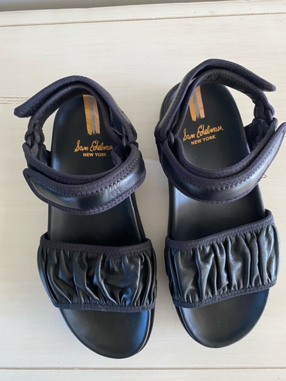 Sam Edelman Edythe Black Sandals with Adjustable Ankle Strap Size 8 1/2 - Picture 2 of 8